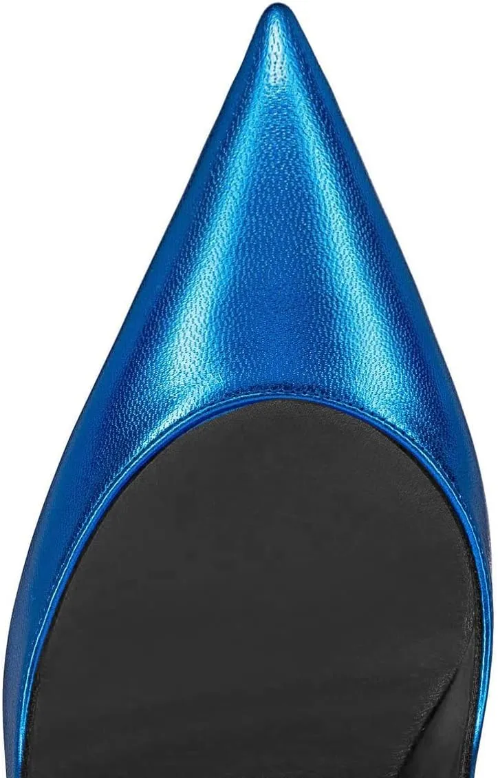 FSJ Women Sexy Pointed Toe High Heel Pumps Slip On Unique Transparent Chunky Heel Evening Prom Dress Shoes Size 4-15 US