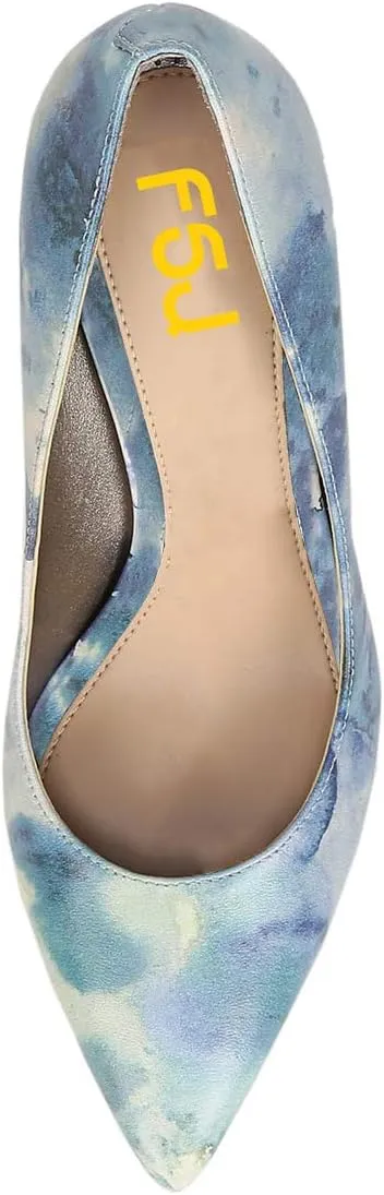 FSJ Women Sexy Pointed Toe Pumps Stiletto High Heels Slip On Multi Pattern Party Dress Shoes Size 4-15 US
