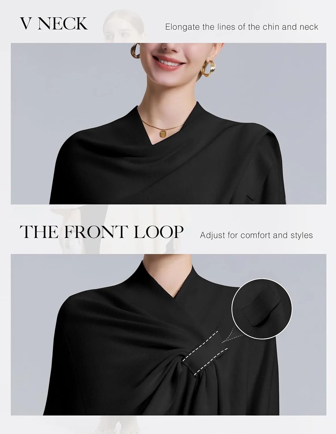 FUGREEN Shawl Wraps for Women Cross Front Poncho Sweater Knitted Elegant Cape for Fall Winter