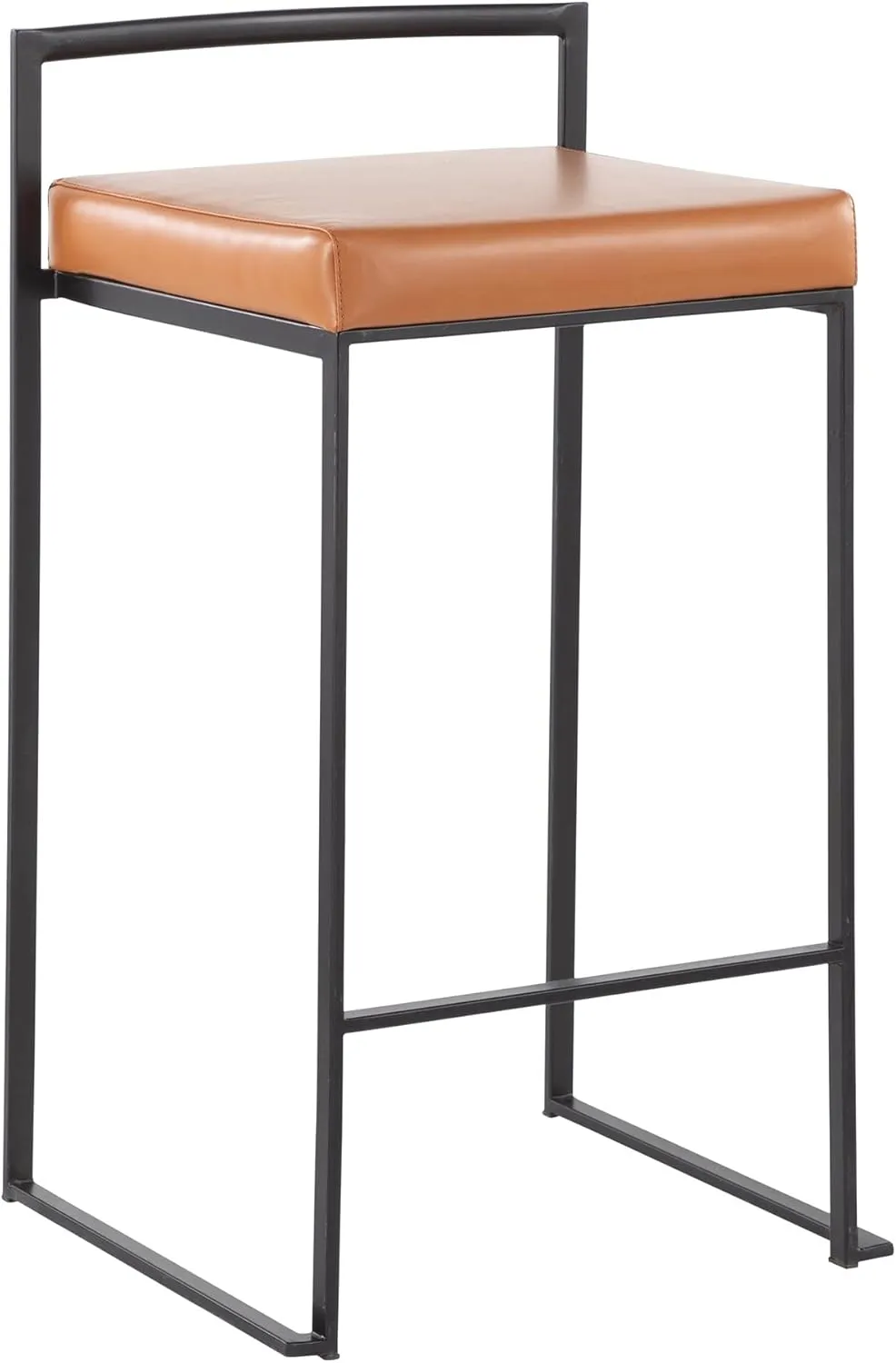 Fuji Stacker Counter Stools for Kitchen Counter in Black Metal, Counter Height Chairs, Bar Stools Set of 2, Counter Height Chairs, Bar Stools for Kitchen Island