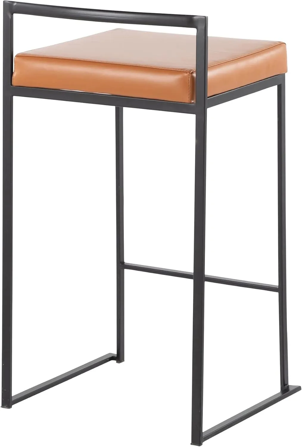 Fuji Stacker Counter Stools for Kitchen Counter in Black Metal, Counter Height Chairs, Bar Stools Set of 2, Counter Height Chairs, Bar Stools for Kitchen Island