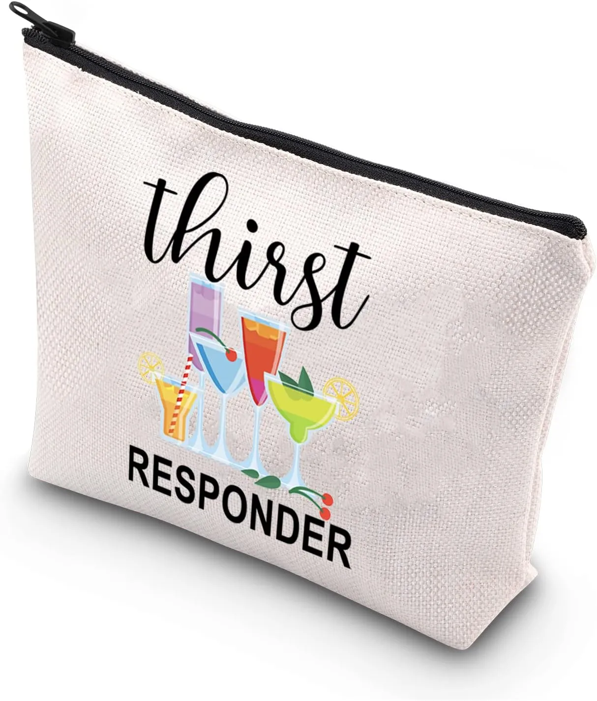 Funny Bartender Gift Thirst Responder Bartending Barista Zipper Pouch Makeup Bag (thirst RESPONDER)
