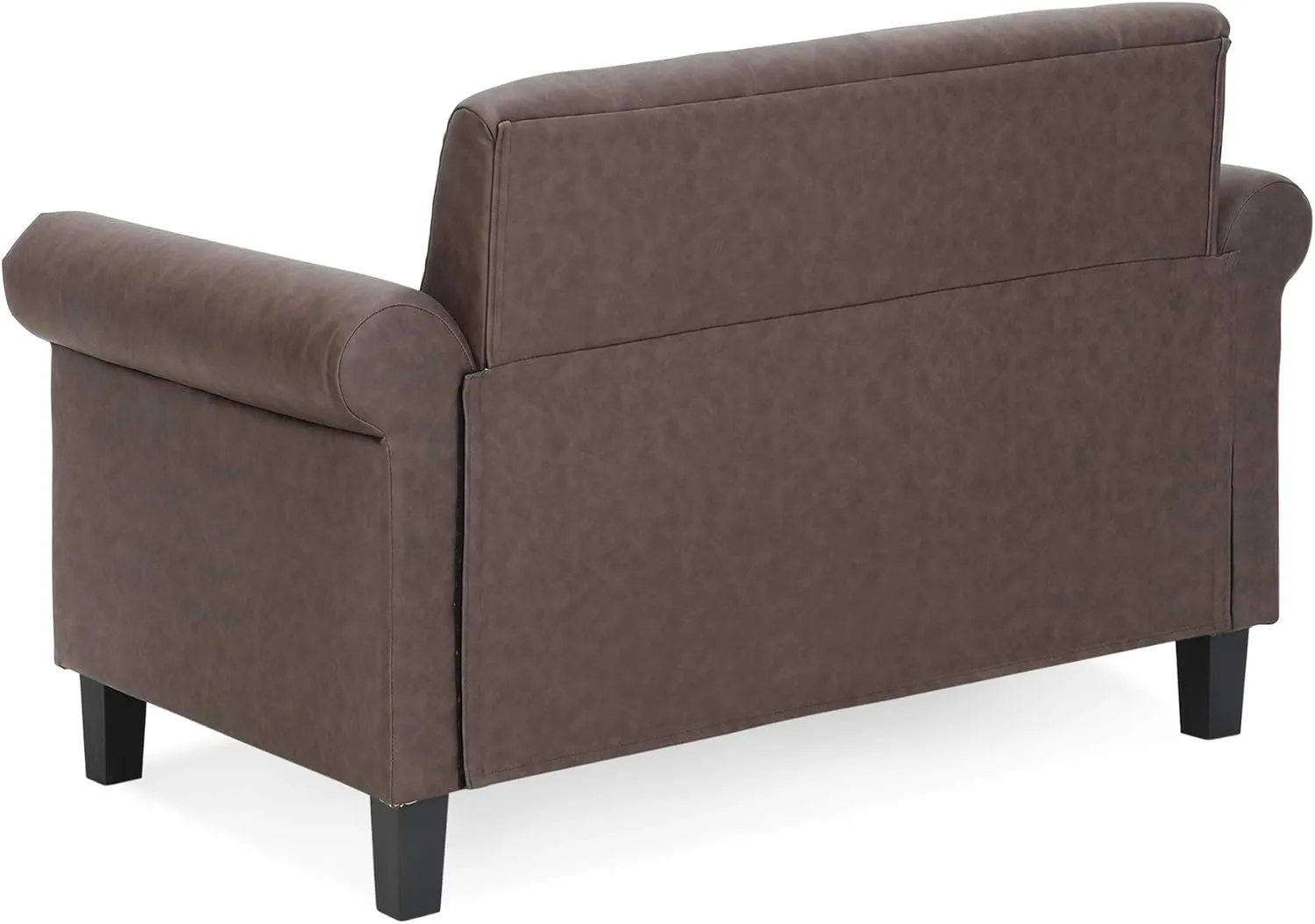 Furinno Bastia Vintage Modern Chesterfield Button Tufted Loveseat/Sofa Couch for Living Room, Brown Faux Leather