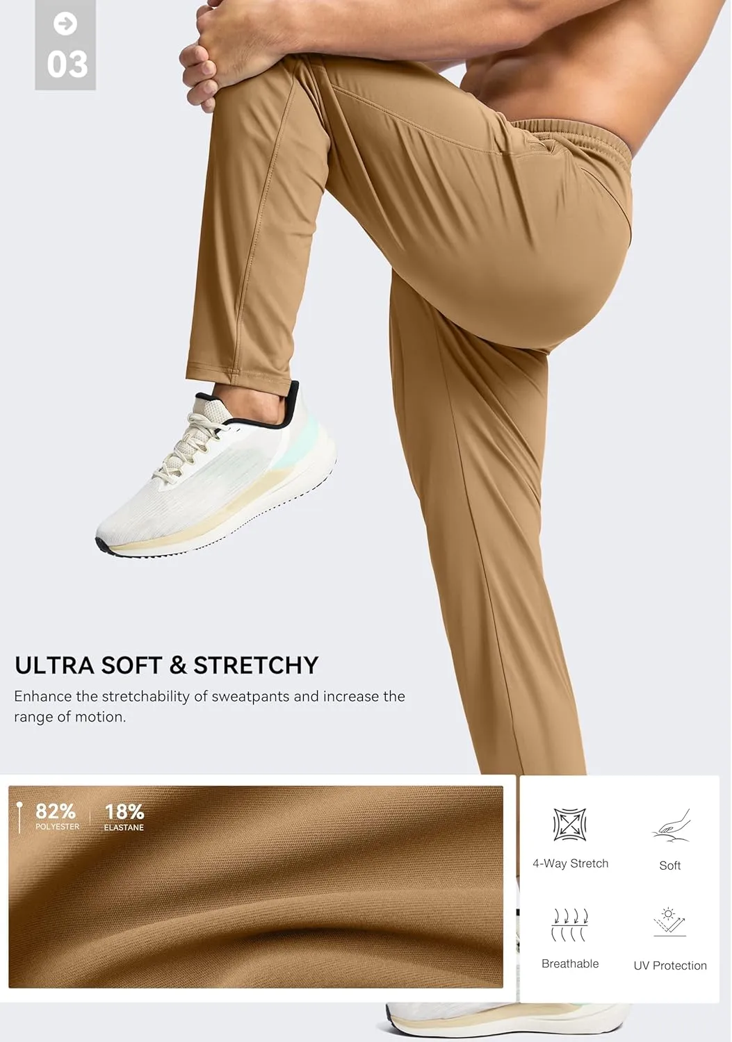 G Gradual Men's 30"/32"/34"/36" Inseam Tall Sweatpants with Zipper Pockets Stretch Long Joggers Athletic Workout Pants Men