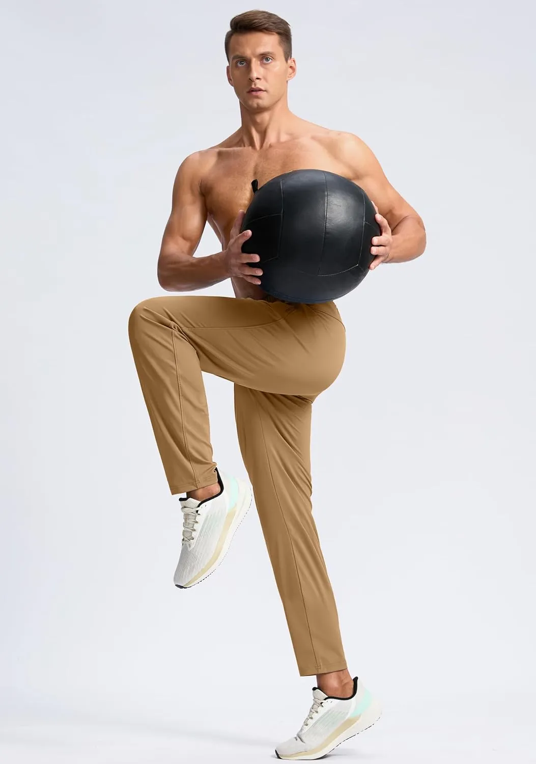 G Gradual Men's 30"/32"/34"/36" Inseam Tall Sweatpants with Zipper Pockets Stretch Long Joggers Athletic Workout Pants Men