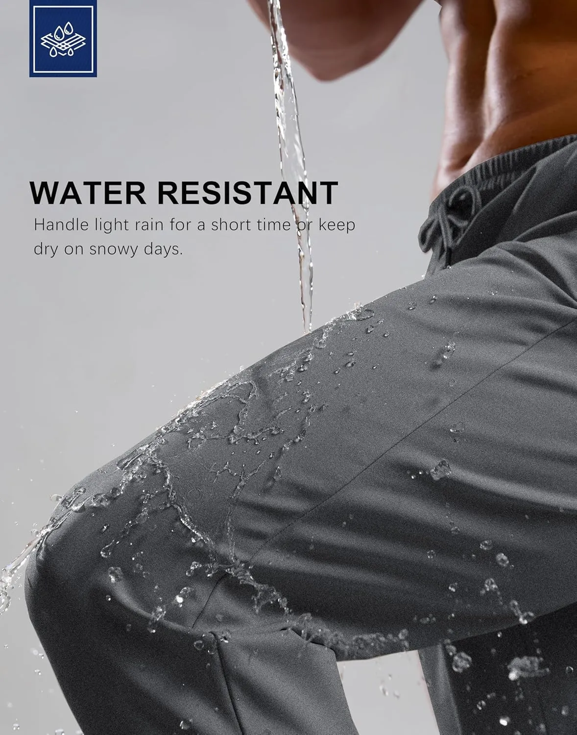 G Gradual Men's Fleece Joggers with Zipper Pockets Winter Warm Pants Water Resistant Athletic Workout Gym Sweatpants for Men
