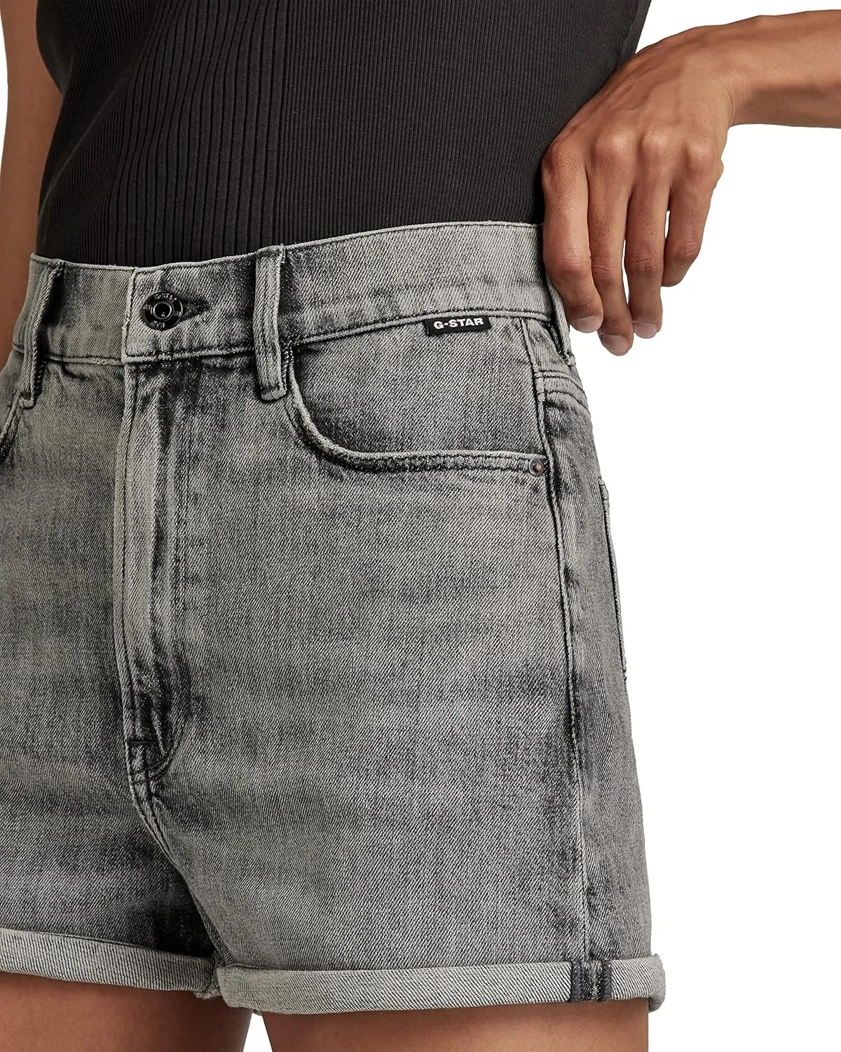 G-STAR Women's Tedie Ultra High Rise Denim Shorts