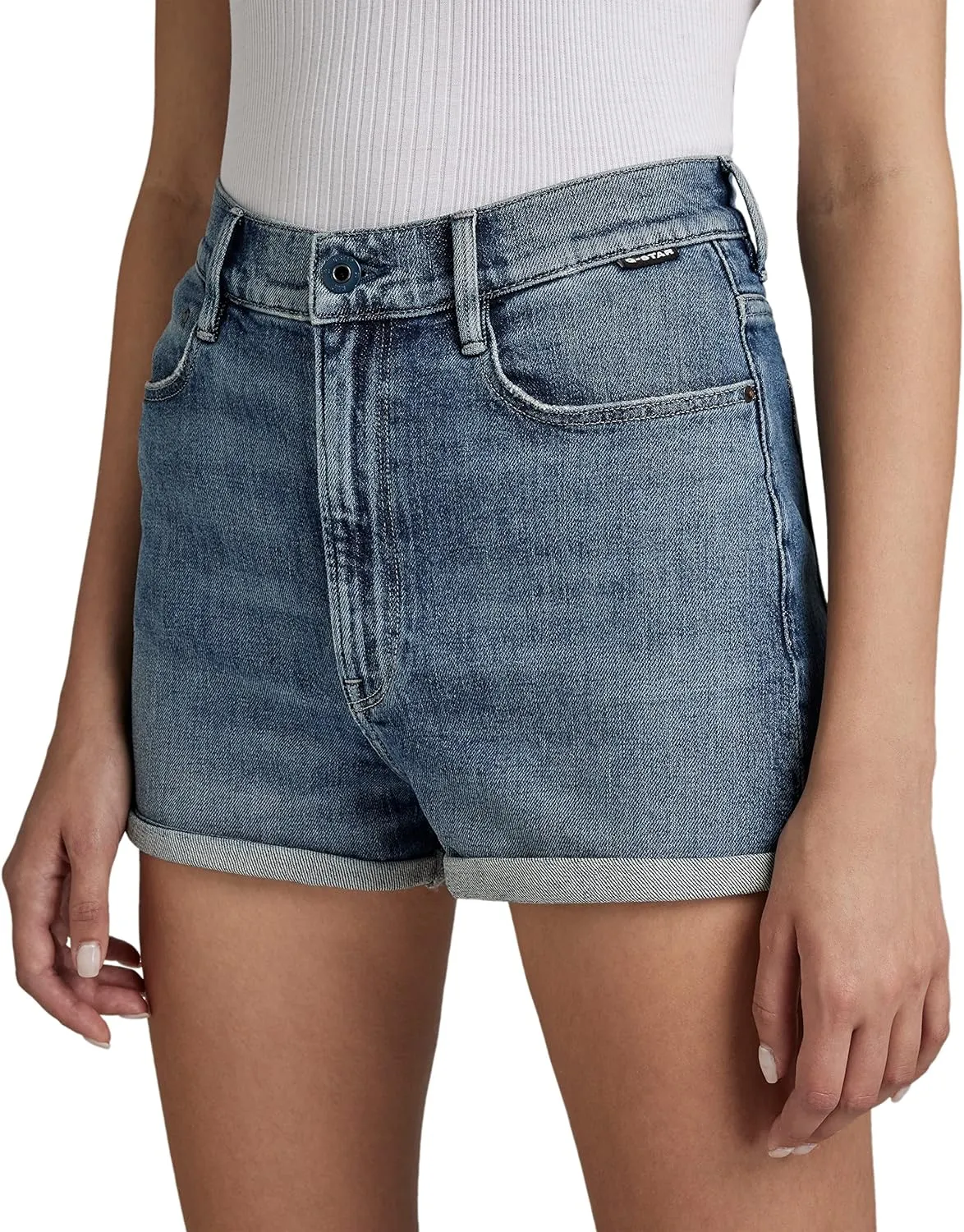G-STAR Women's Tedie Ultra High Rise Denim Shorts