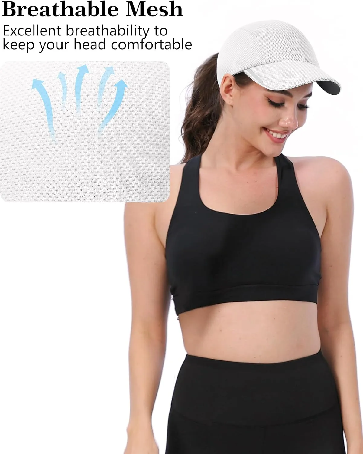 GADIEMKENSD Cooling Running Hat Performance Mesh Hat with Reflective, Ventilation, Lightweight, Cools Up to 2 Hours