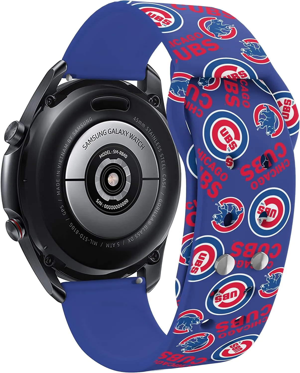 Game Time Chicago Cubs Quick Change HD Watch Band Compatible with Samsung and More