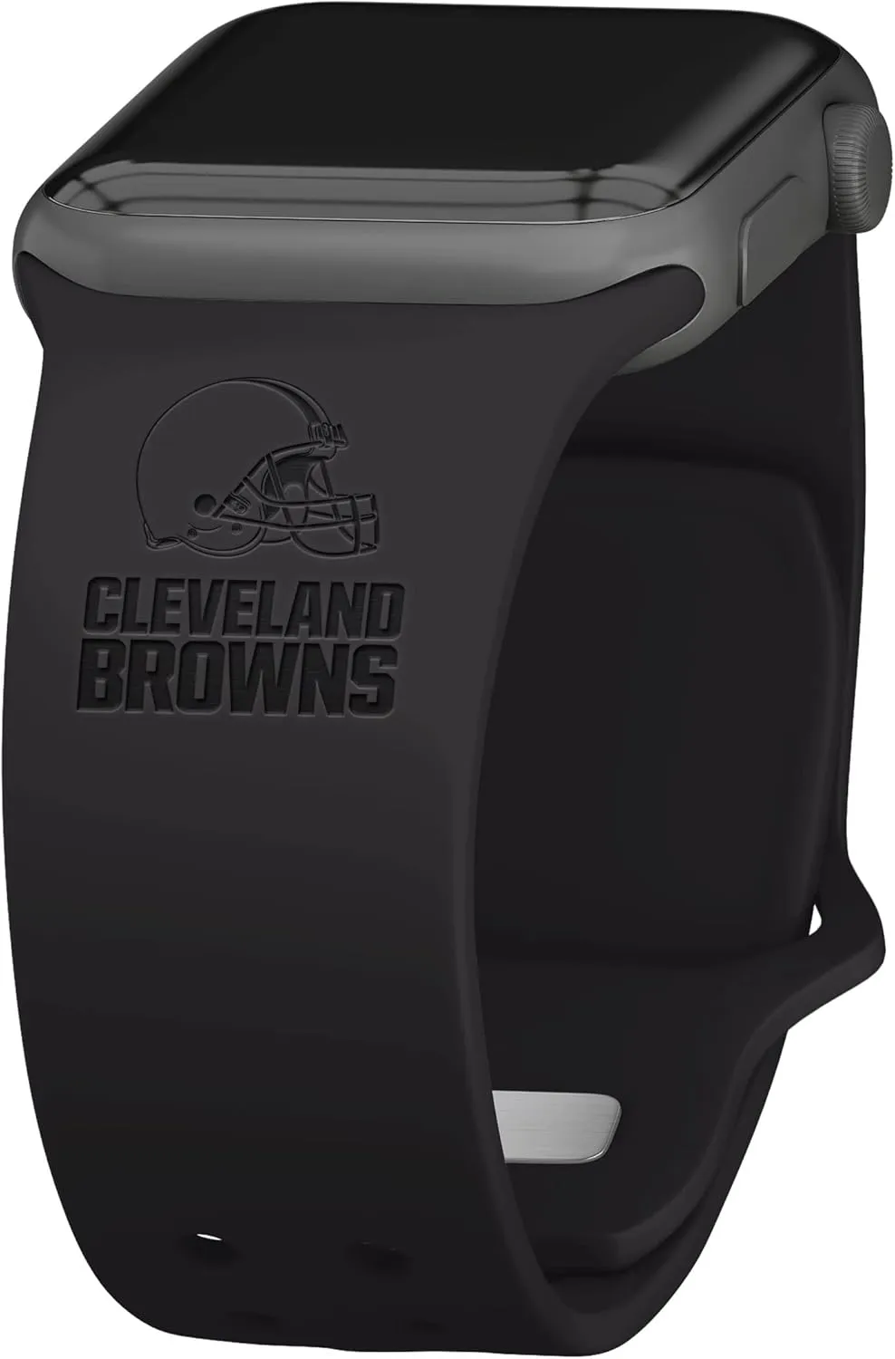 Game Time Cleveland Browns Engraved Silicone Combo Package Compatible with Apple Watch and AirPods Battery Case (42/44mm Black/Black)