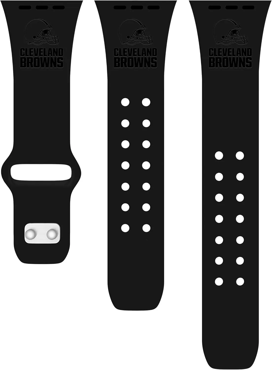 Game Time Cleveland Browns Engraved Silicone Combo Package Compatible with Apple Watch and AirPods Battery Case (42/44mm Black/Black)