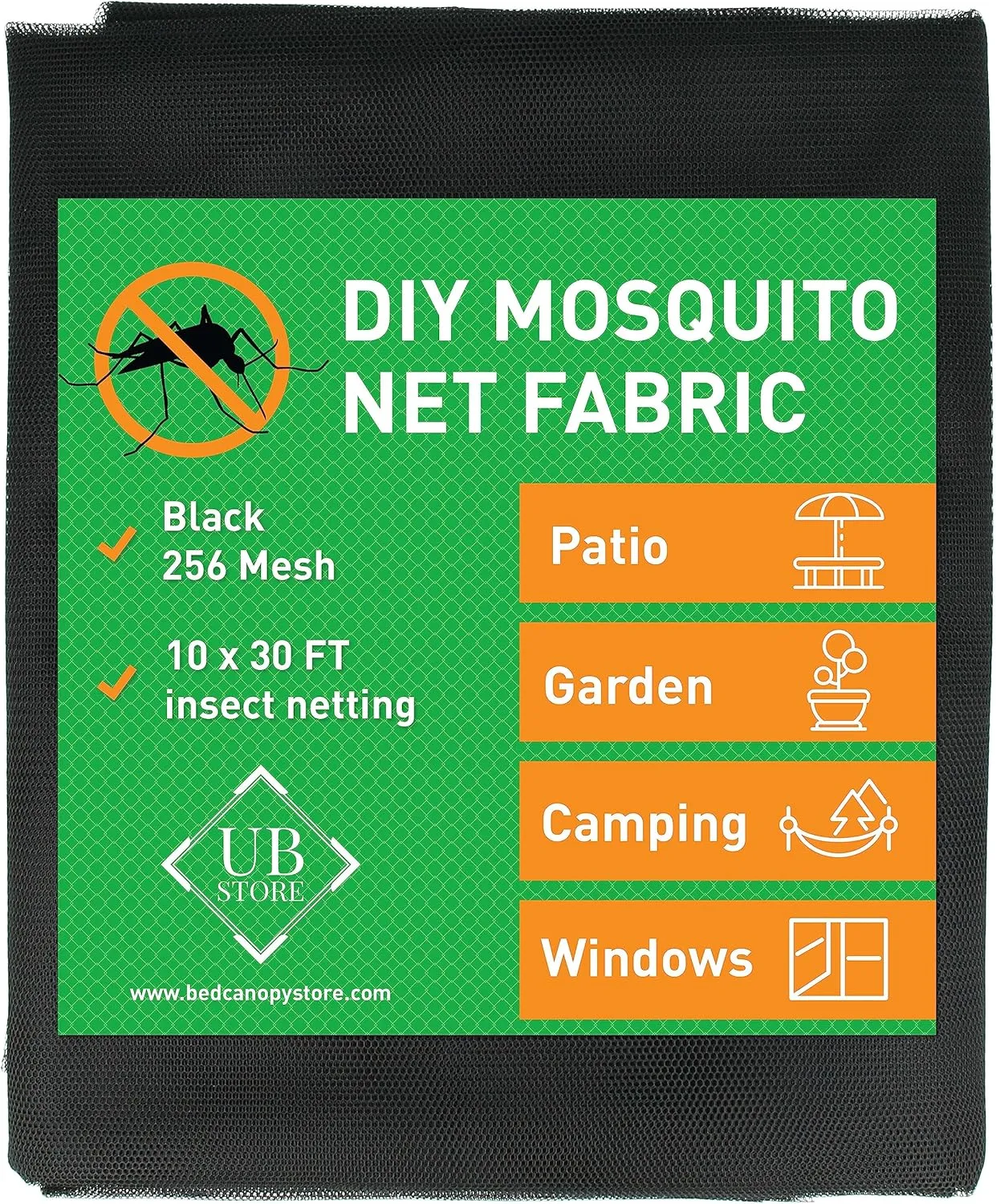 Garden-Netting Cover, 10x30 FT Black Polyester, Multipurpose Netting for Outdoor & Indoor Use, Protects from Insects, Birds, Deer etc., Adjustable Size, Premium Quality