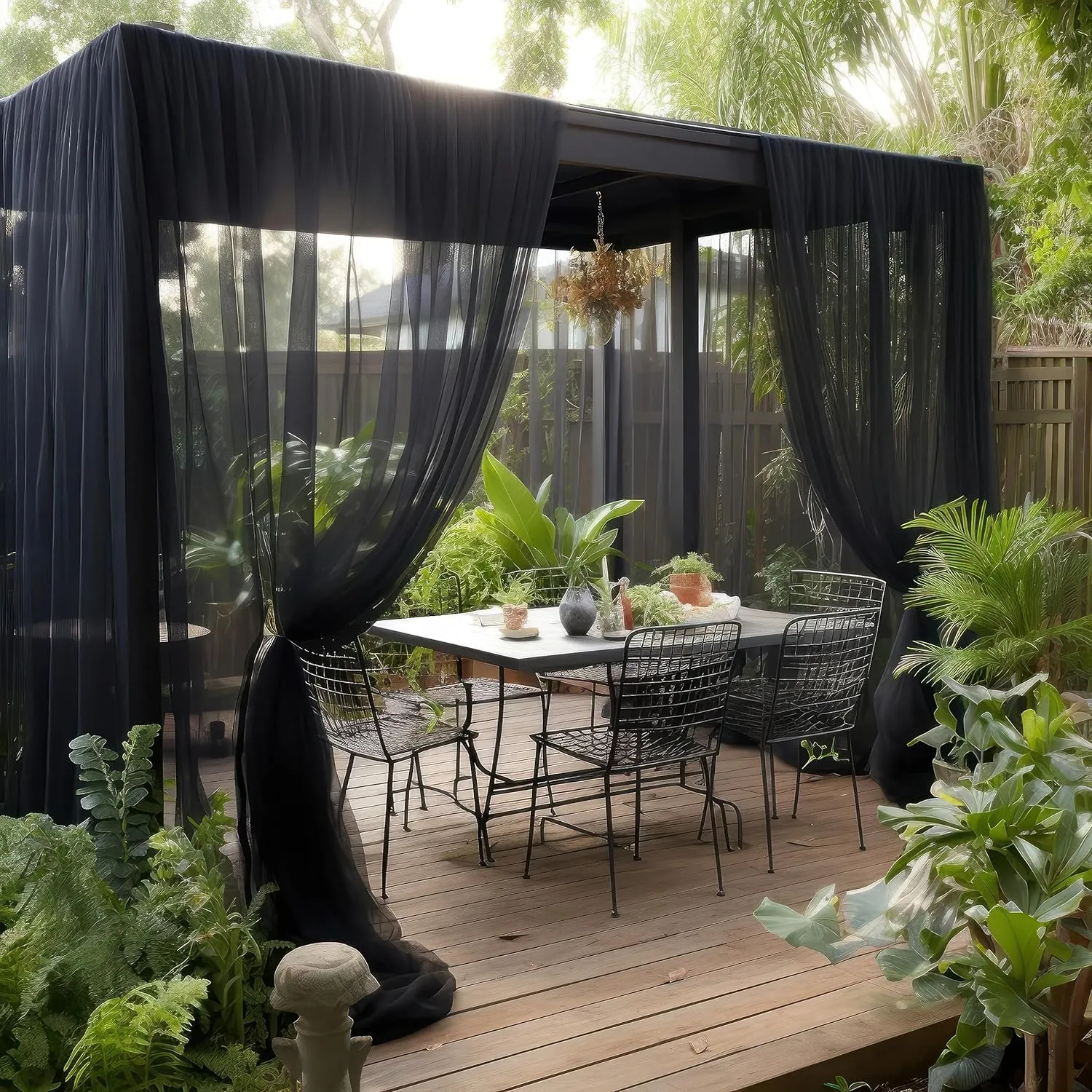 Garden-Netting Cover, 10x30 FT Black Polyester, Multipurpose Netting for Outdoor & Indoor Use, Protects from Insects, Birds, Deer etc., Adjustable Size, Premium Quality