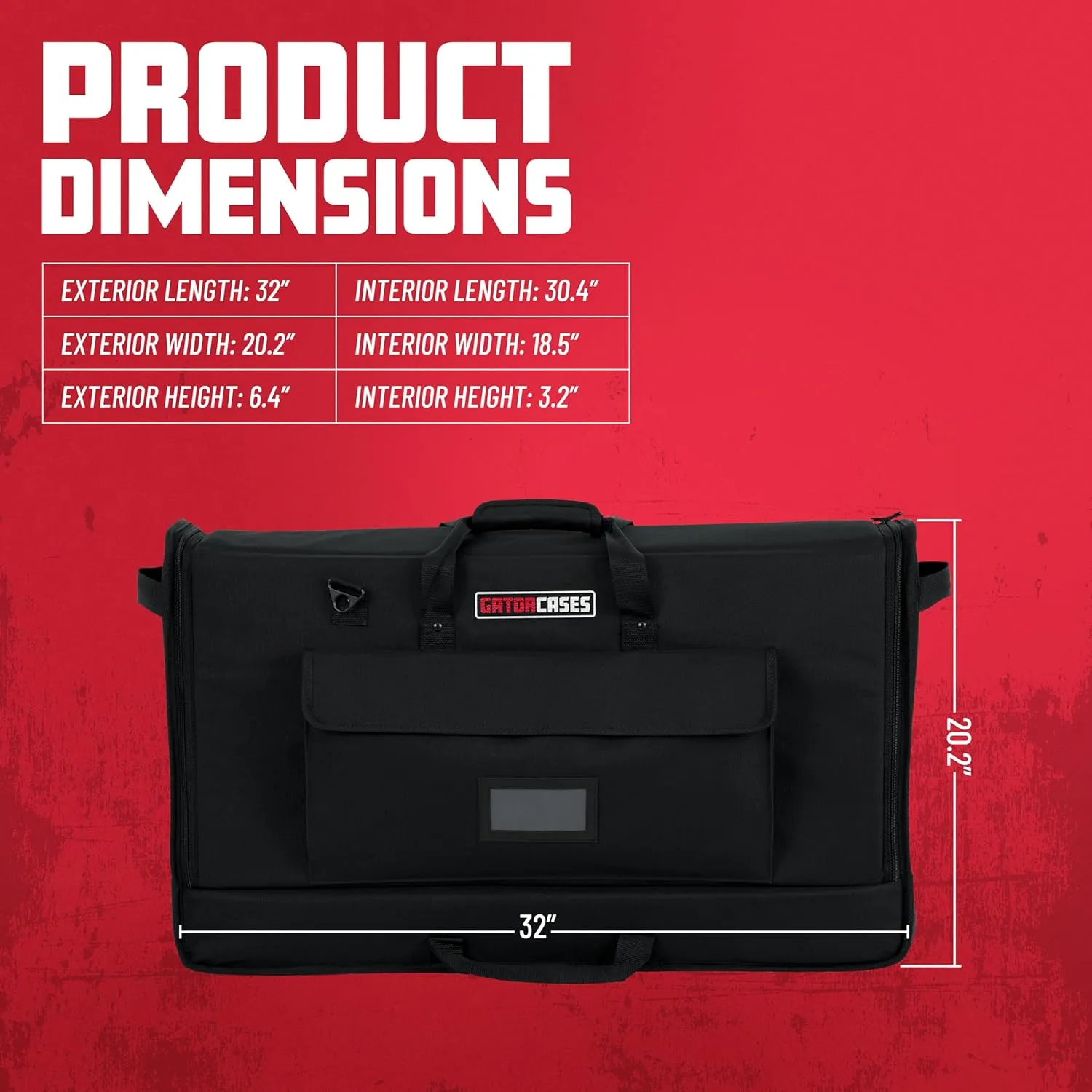 Gator Cases Padded Nylon Carry Tote Bag for Transporting LCD Screens, Monitors and TVs Between 27" - 32" (G-LCD-TOTE-MD)
