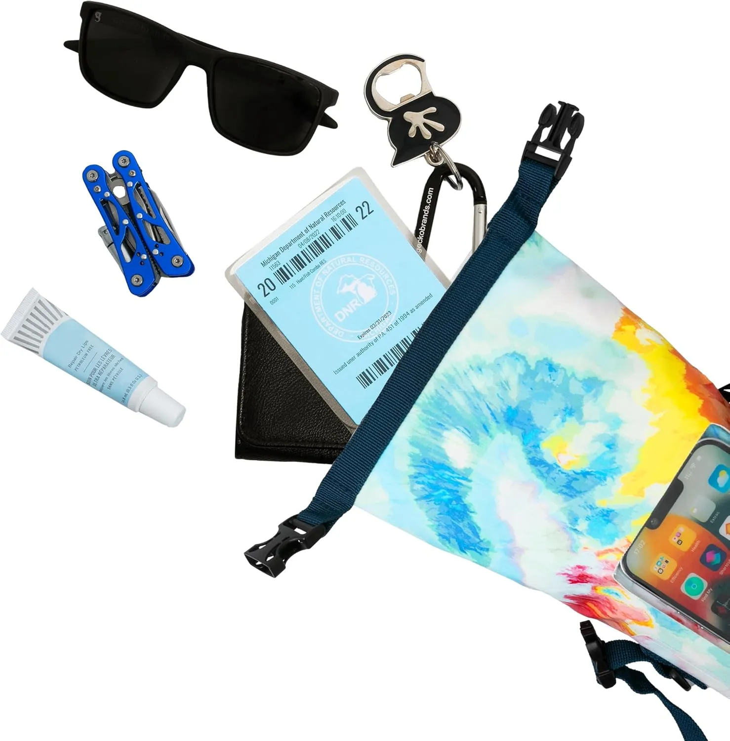 geckobrands Waterproof Phone Tote with 2L Dry Bag and Adjustable Strap – Protect Your Phone and Valuables While on The Go