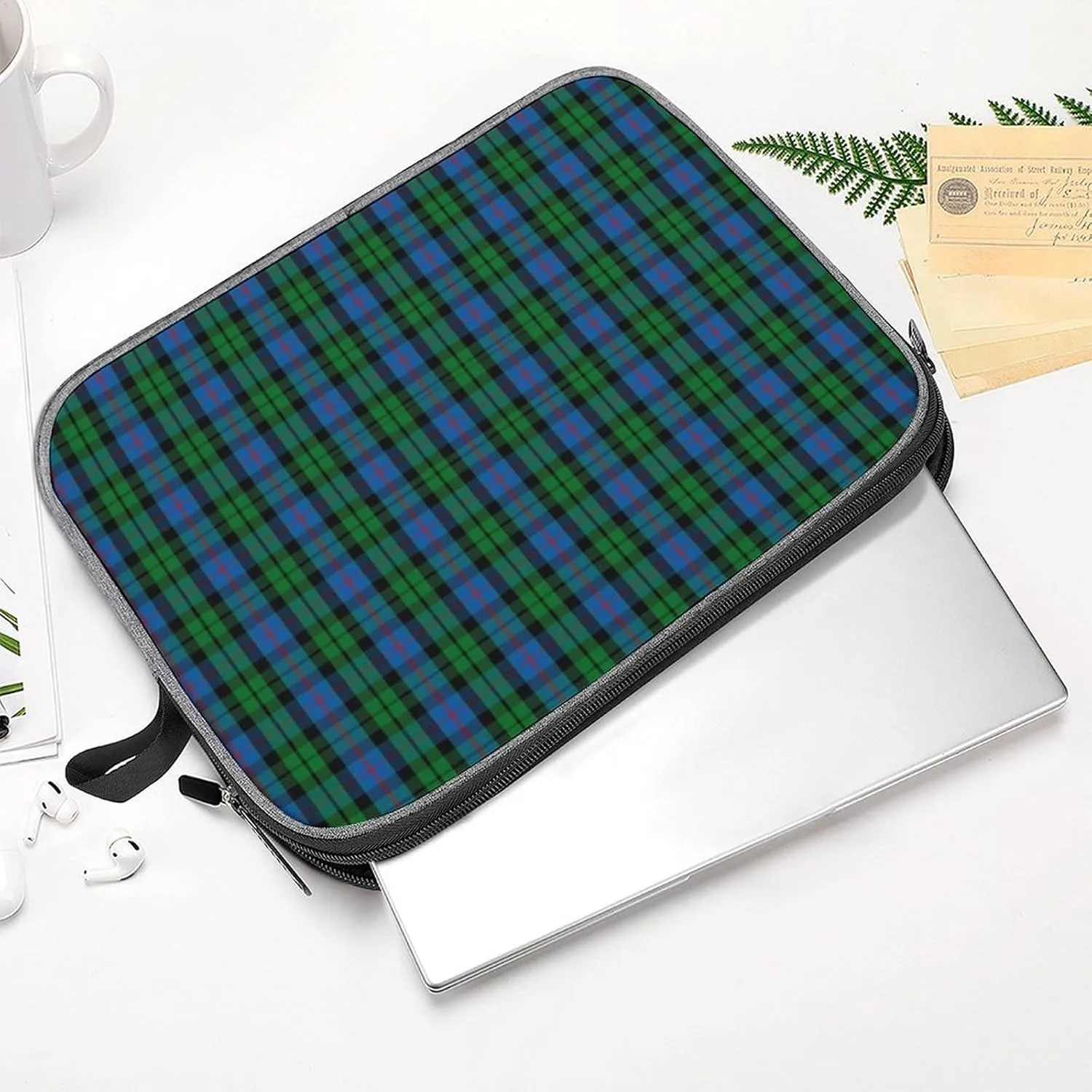 Geometrics Grey Silver Large Capacity Portable Laptop Case Unisex