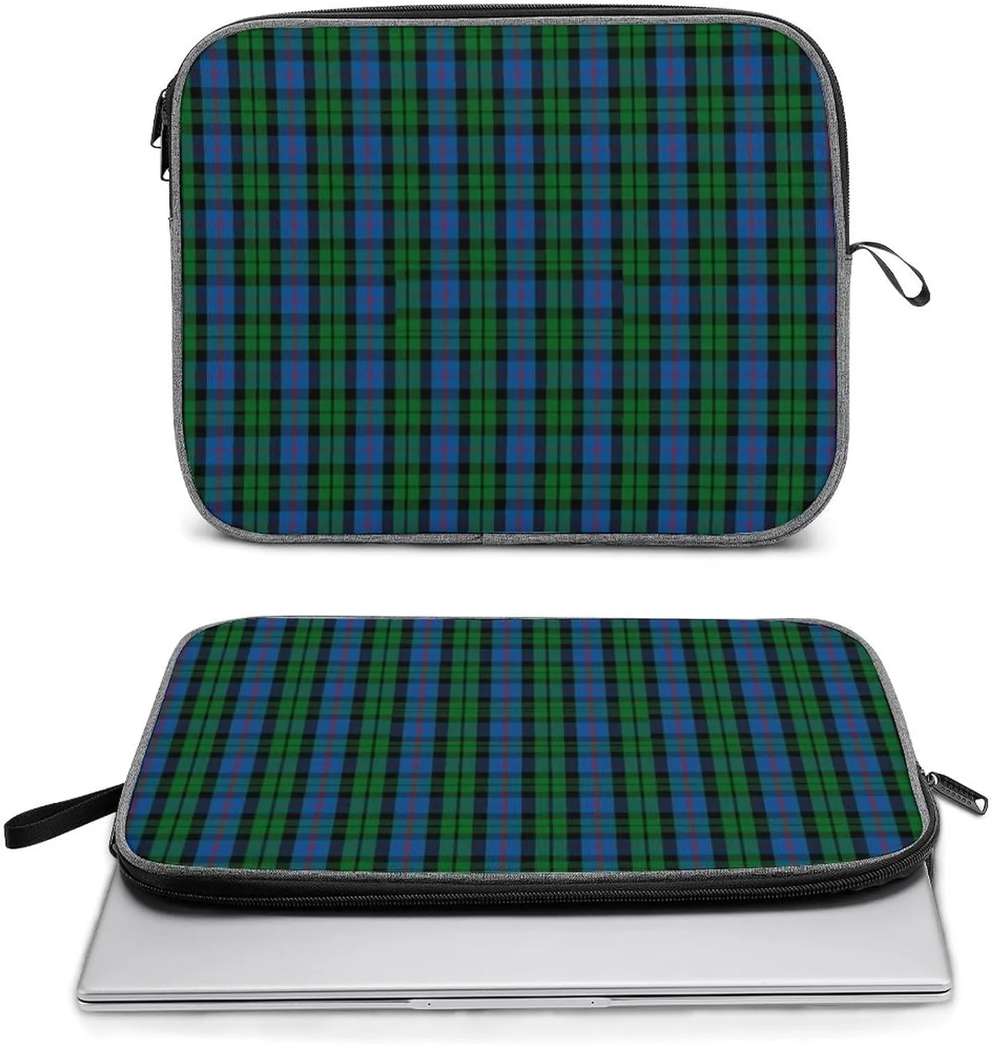 Geometrics Grey Silver Large Capacity Portable Laptop Case Unisex