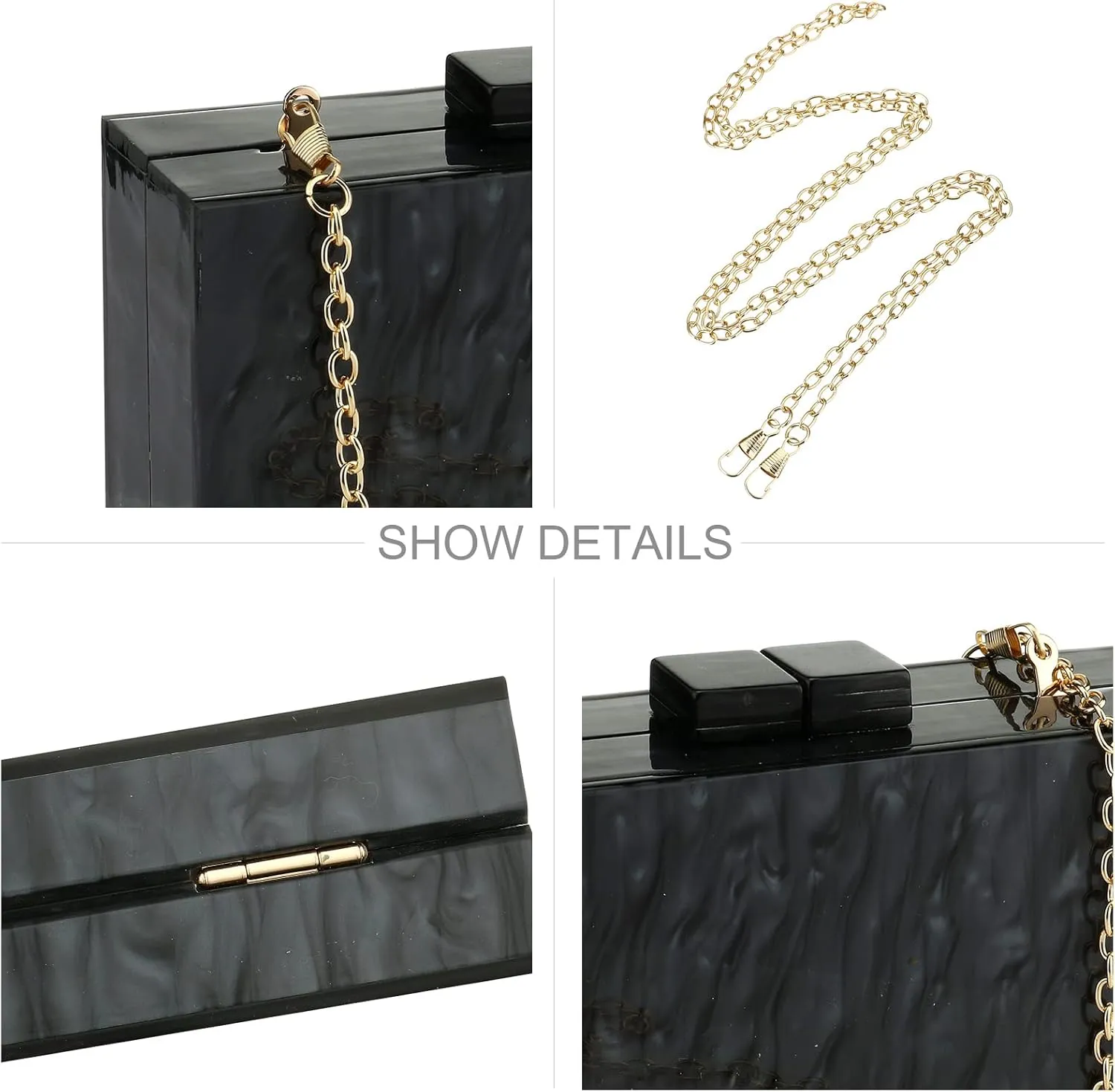 Gets Acrylic Clutch Purses for Women with Marbling Purses and Handbags Elegant Banquet Evening Crossbody Bag