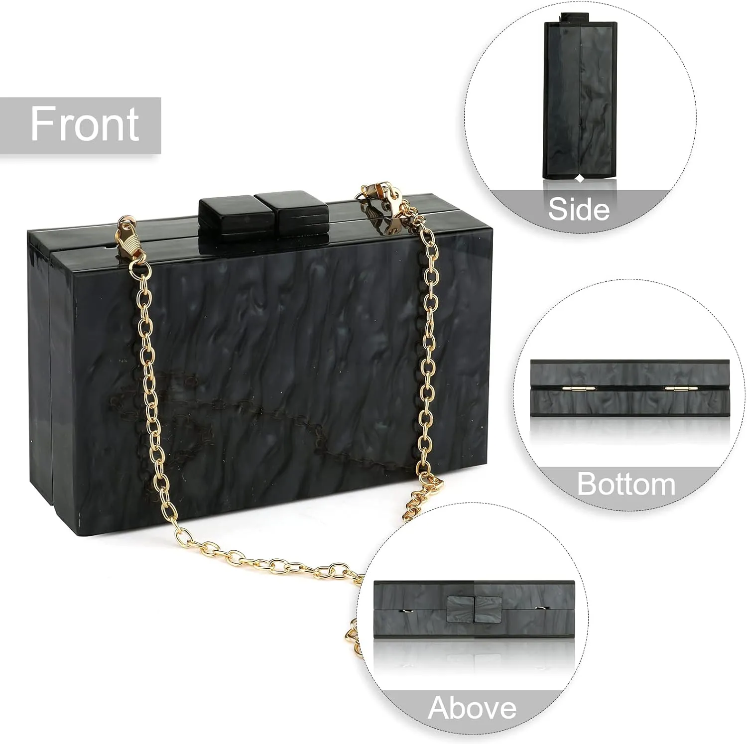 Gets Acrylic Clutch Purses for Women with Marbling Purses and Handbags Elegant Banquet Evening Crossbody Bag