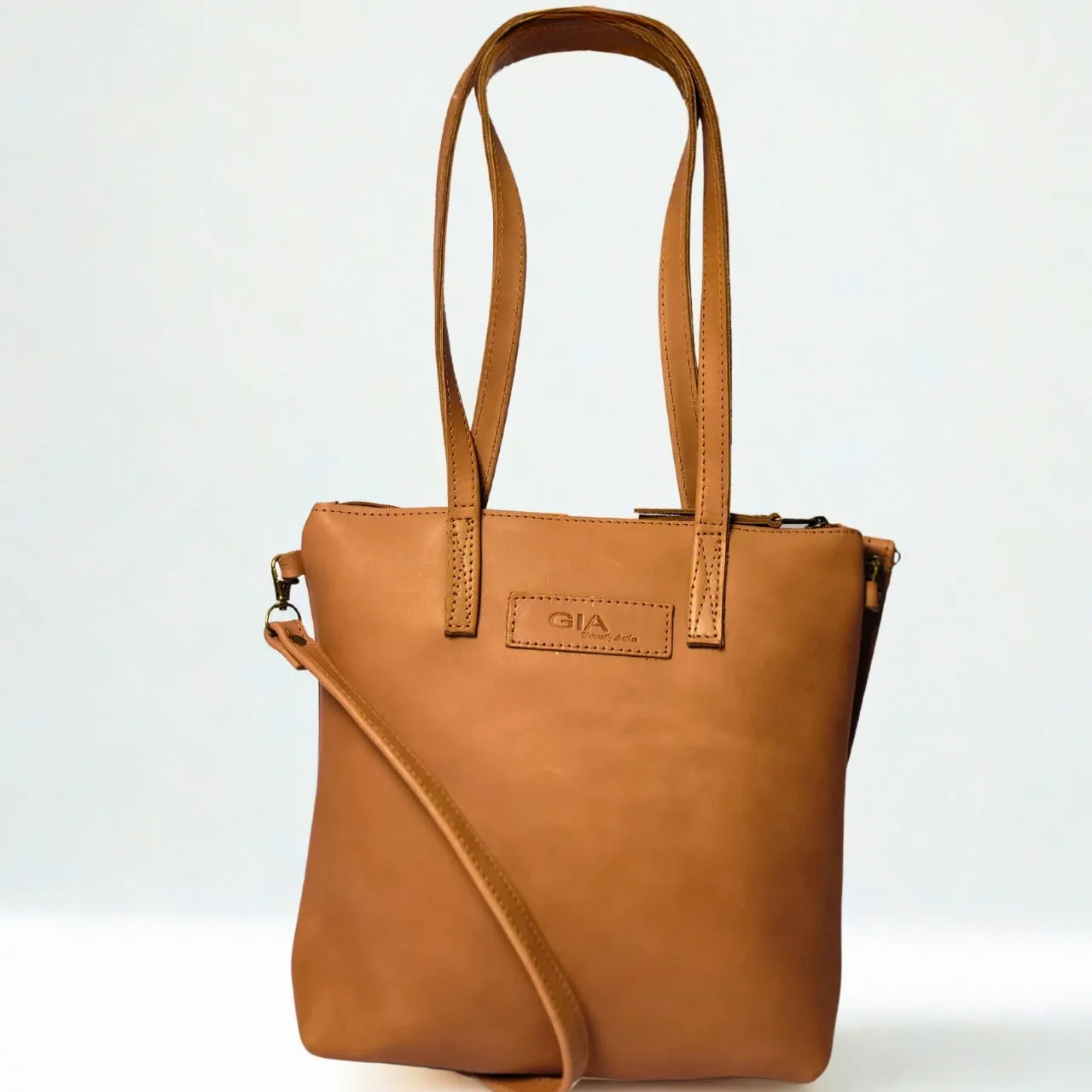 Gia LEATHER DUAL TOTE toffee bag