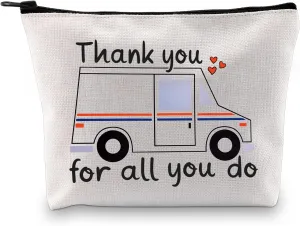 GJTIM Mail Carrier Gift Bag - Thank You For All You Do - Makeup Bag Appreciation Gift for Postal Worker
