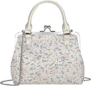 GM LIKKIE Kiss Lock Purses and Handbags, Vintage PU Leather Clutch Purses for Women, Top Handle Evening Handbag