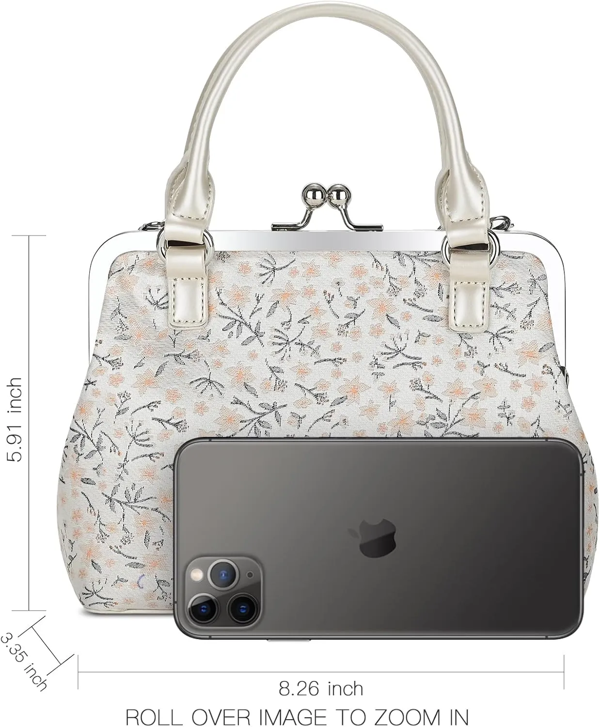 GM LIKKIE Kiss Lock Purses and Handbags, Vintage PU Leather Clutch Purses for Women, Top Handle Evening Handbag