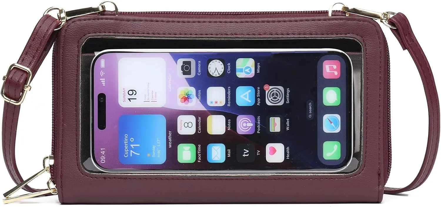 GOIACII Small Crossbody Cell Phone Bag for Women, Mini Shoulder Handbag Purse Wallet with Credit Card Slots