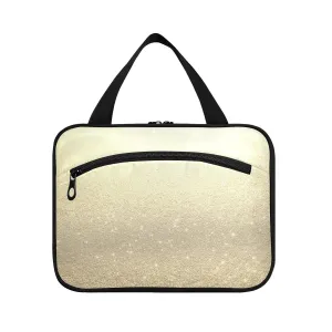 Gold Fantasy Galaxy Universe Golden Shiny Stars Sparkles Texture 1 PC Hanging Travel Wash bag with Handles, Portable Makeup Organizer Brush Storage Case Portable Travel Cosmetic with Hook M