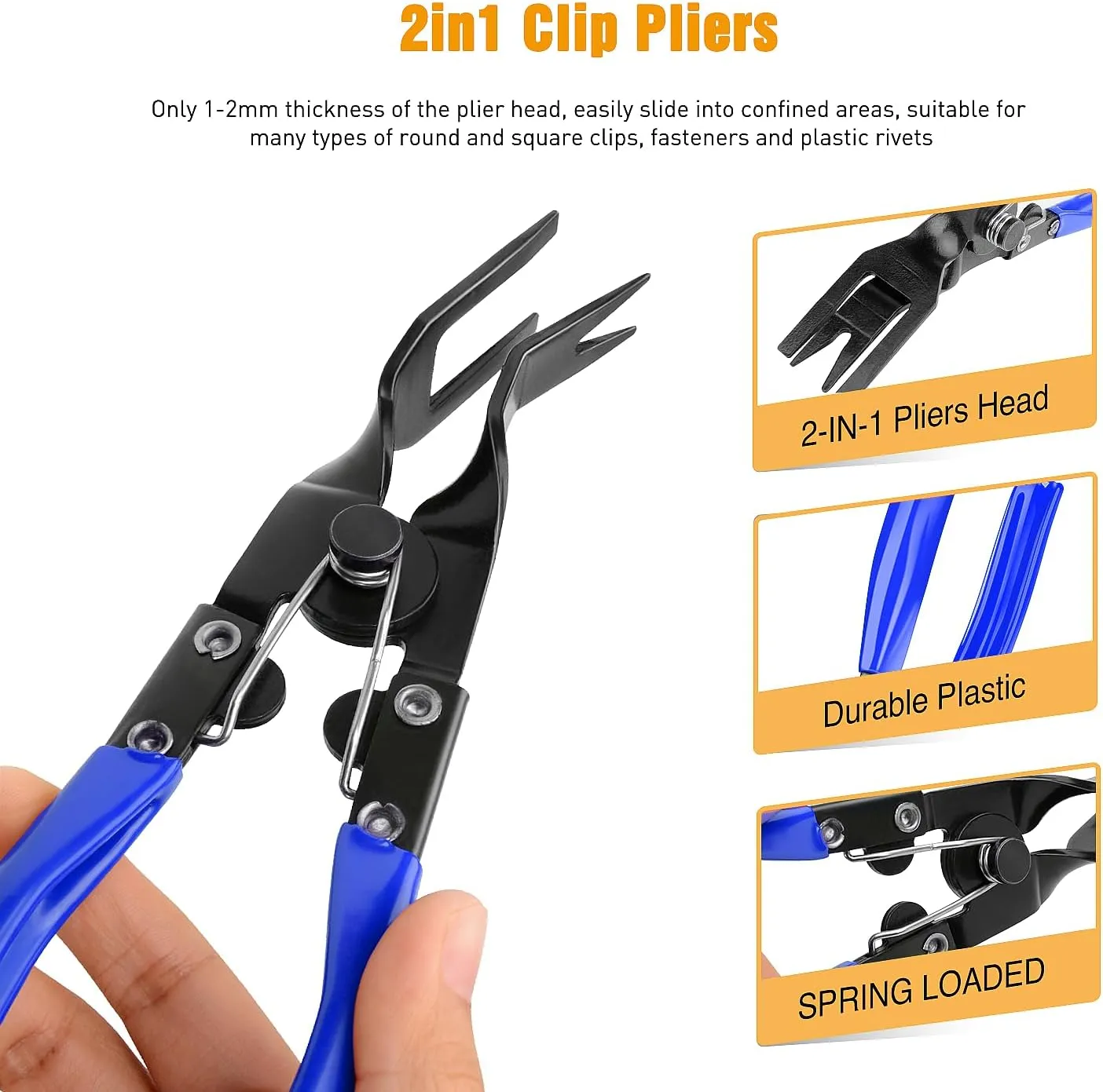 GOOACC Auto Trim Removal Tool Set 3Pcs No Scratch Pry Tool Kit with Storage Bag for Car Body Clips Door Panel Car Clips Dashboard Repair Blue