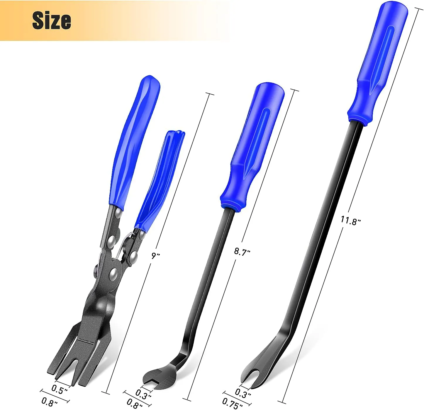 GOOACC Auto Trim Removal Tool Set 3Pcs No Scratch Pry Tool Kit with Storage Bag for Car Body Clips Door Panel Car Clips Dashboard Repair Blue