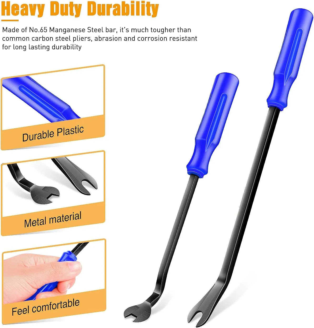 GOOACC Auto Trim Removal Tool Set 3Pcs No Scratch Pry Tool Kit with Storage Bag for Car Body Clips Door Panel Car Clips Dashboard Repair Blue
