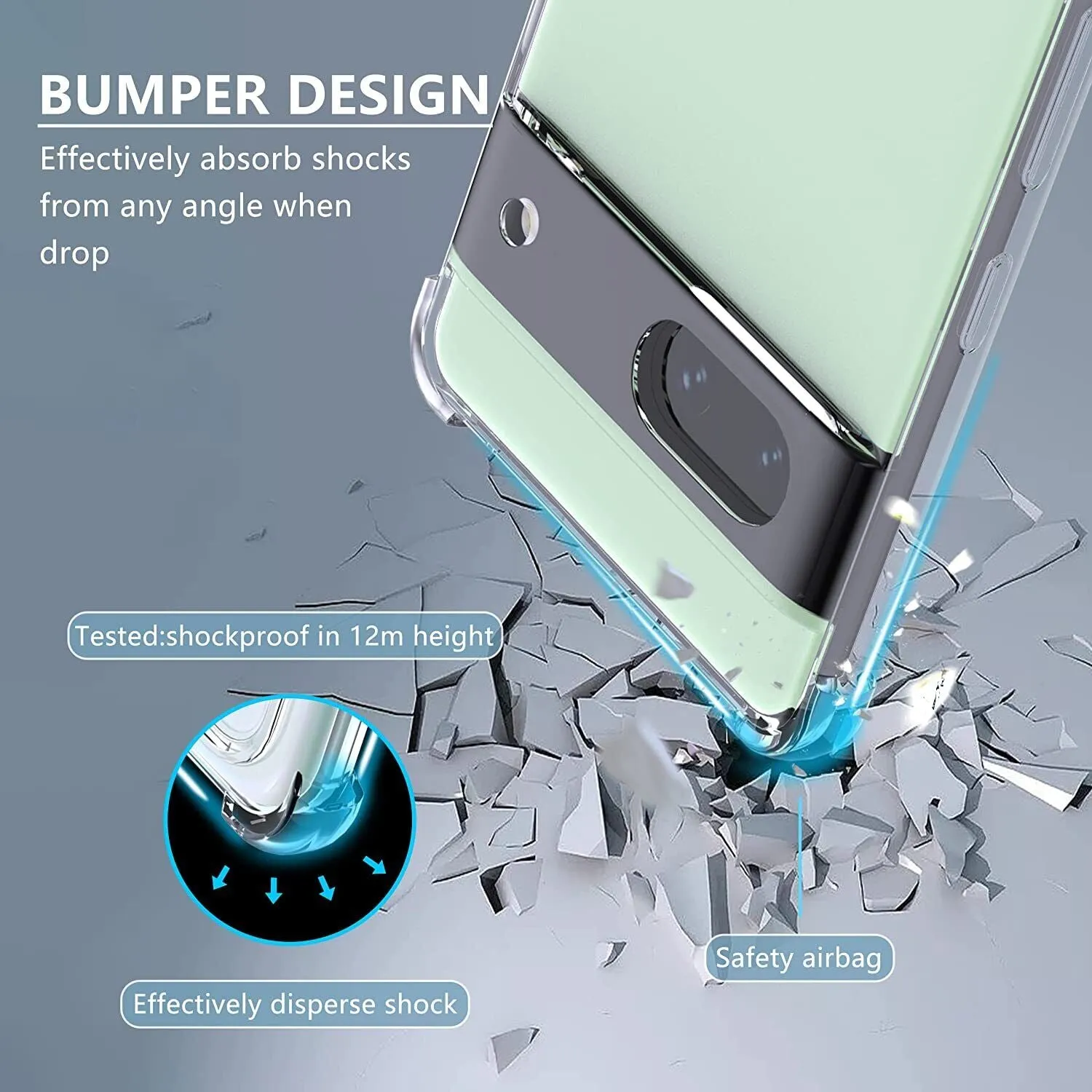 Google Pixel 6a Case Clear Silicone Slim Shockproof Gel Cover