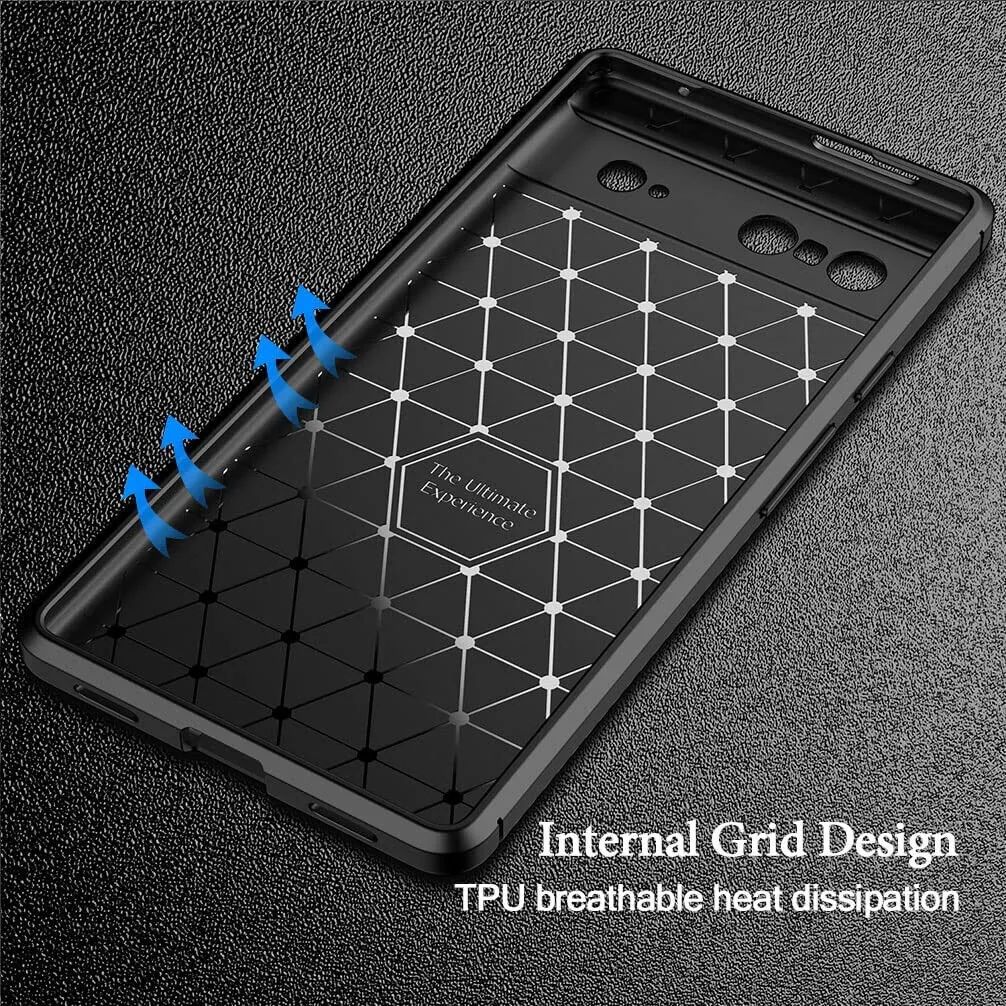 Google Pixel 7  Case Carbon Gel Cover Ultra Slim Shockproof