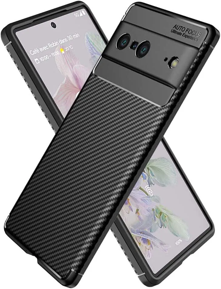 Google Pixel 7  Case Carbon Gel Cover Ultra Slim Shockproof