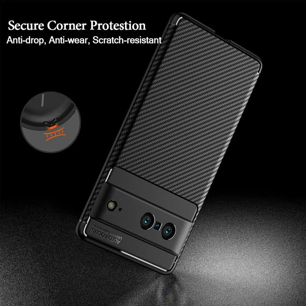 Google Pixel 7  Case Carbon Gel Cover Ultra Slim Shockproof