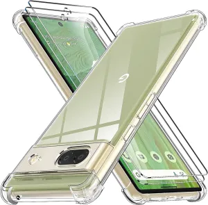 Google Pixel 7 Case Clear Shockproof Cover & Glass Screen Protector