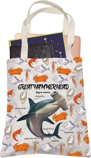 Graet Hammerhead Lover Gift Great Hammerhead Anatomy Shopping Bag Ocean Animal Christmas Birthday Travel Shoulder Bag