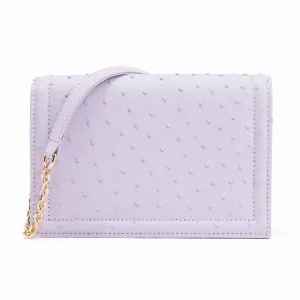 Green Market Crossbody in Periwinkle Ostrich