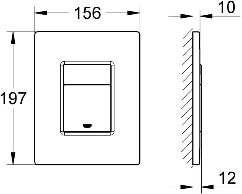 Grohe 38732000 Skate Cosmopolitan Actuation Plate, Starlight Chrome