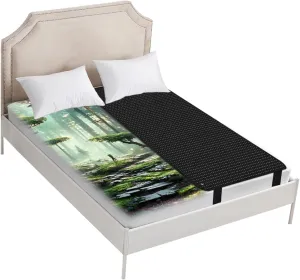 Grounding Mat for Bed Queen, Grounding Pad for Improves Sleep, Energy, Grounding Mattress with 15 FT Wire, PU Leather (27X78IN)