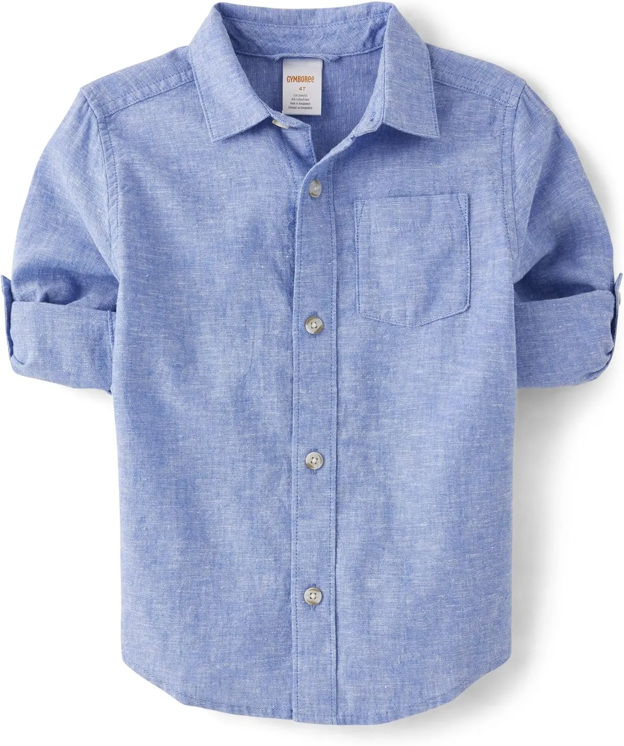 Gymboree Boys' and Toddler Long Sleeve Linen Button Up Shirt