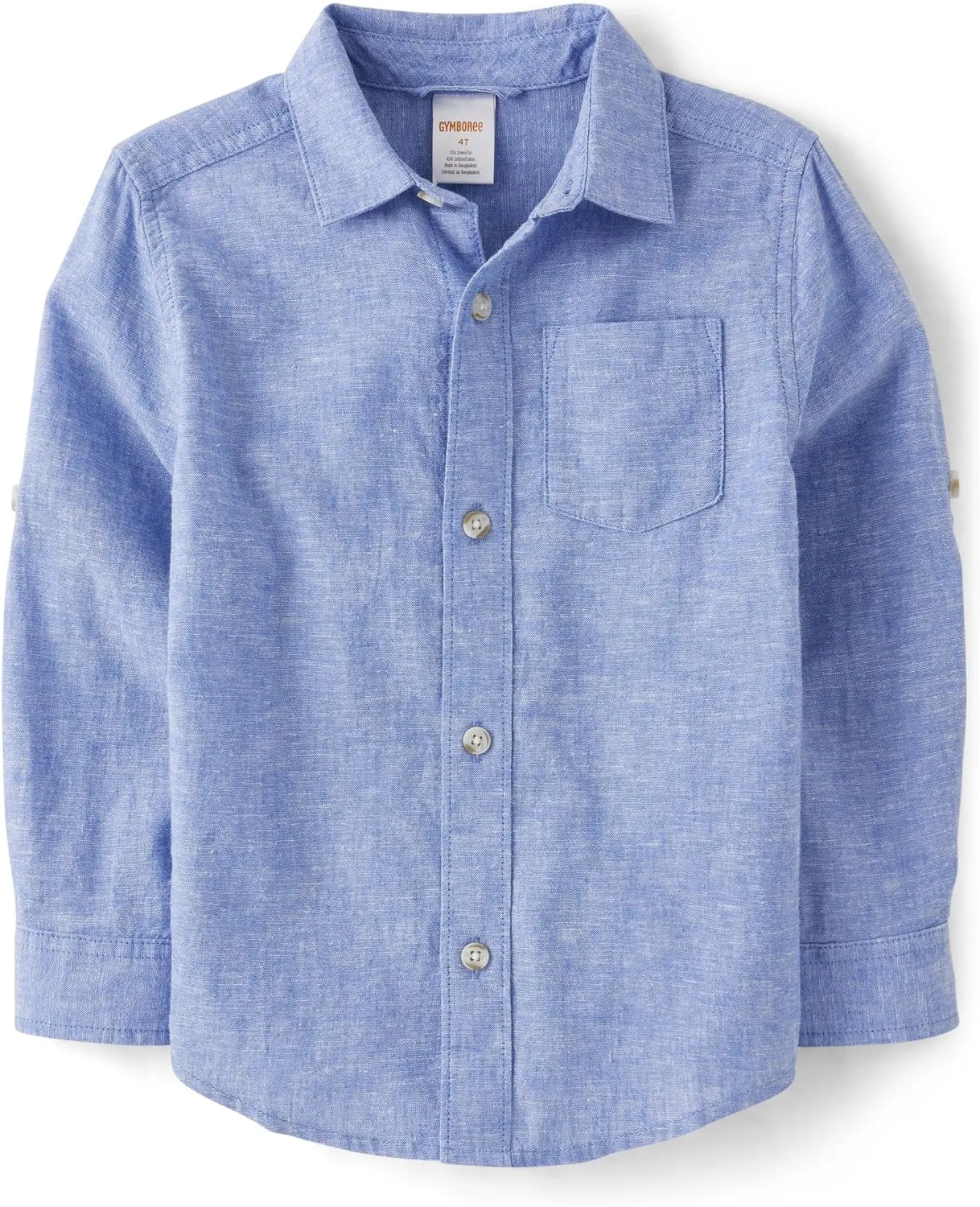 Gymboree Boys' and Toddler Long Sleeve Linen Button Up Shirt