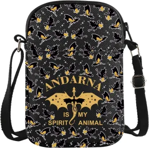 Gzrlyf 4wing Dragon Inspired Crossbody Bag Dragon Rider Fantasy Reader Gift Dragon Bookish Gift Purse Wallet Bag