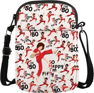 Gzrlyf I'm Fifty Tv Show Crossbody Bag I'm 50 Years Old Fans Gift 50th Birthday Bag I’m 50 Purse Bag
