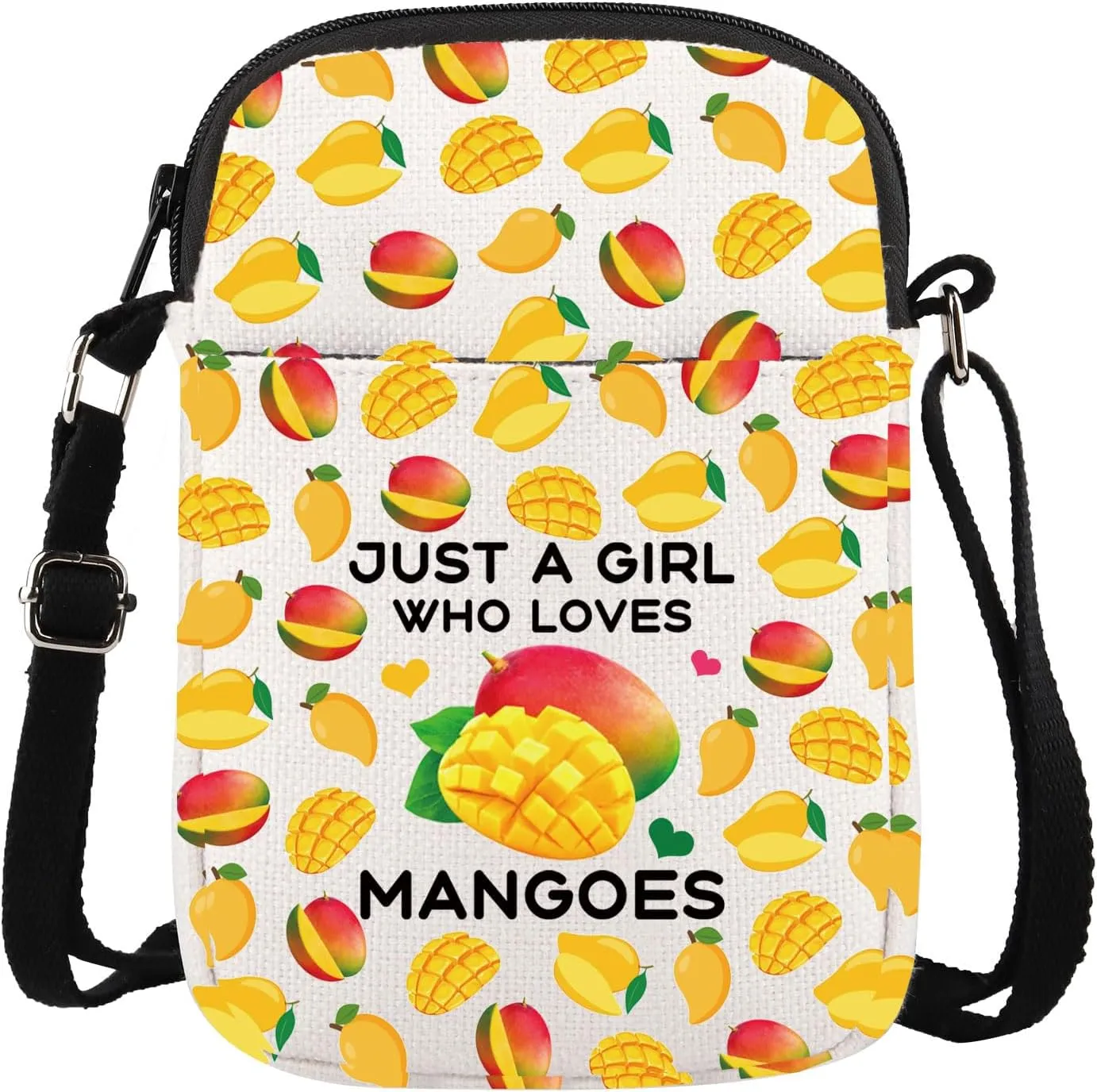 Gzrlyf Just a Girl Who Loves Mangoes Crossbody Bag Mango Lover Gift Mango Fruit Themed Gift For Farmer Mango Purse Wallet Bag