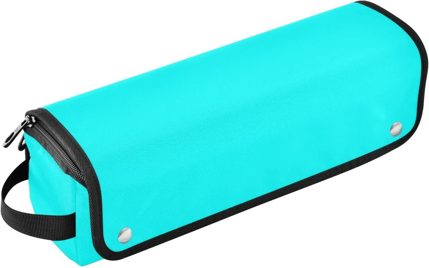 Hair Tool Travel Bag for Women and Heat Resistant Mat Waterproof Curling Iron Travel Case for Flat Irons, Straighteners, Curling Irons,Cyan Aqua Solid Color Pure Plain Travel Bag for Hair