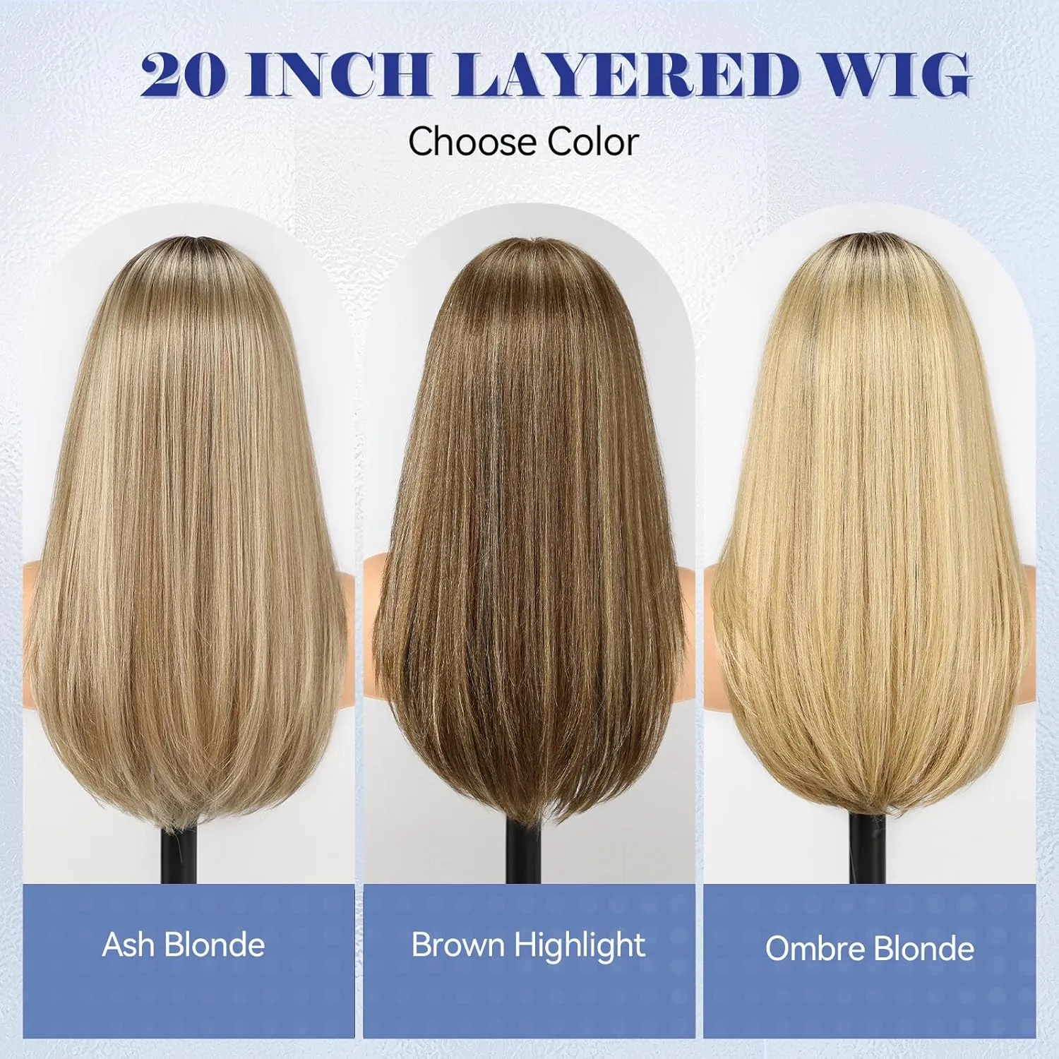 HAIRCUBE 13x6 HD Transparent Lace Front Wig, Ash Blonde Long Straight Synthetic Wig Glueless Wig with Natural Density Hairline & Adjustable Cap