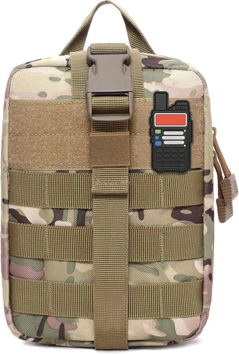 Ham Radio Go Bag with Tear-Away Velcro Back - Molle Compatible, Multi-Pocket Design for Radios, Cables, and Gear | MultiCamo